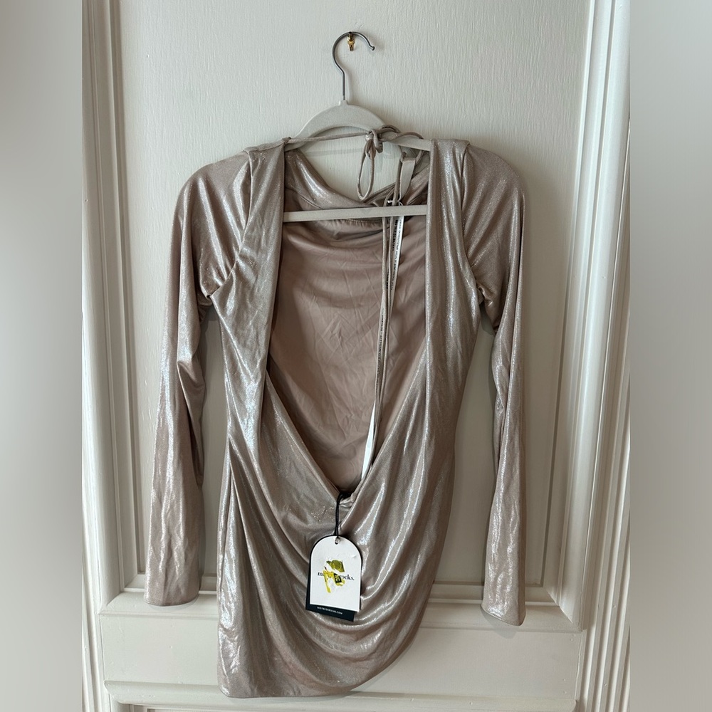 House of CB Metallic Beige Mini Dress - Picture 15 of 16